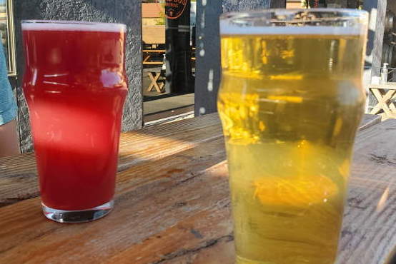 two beers on a table