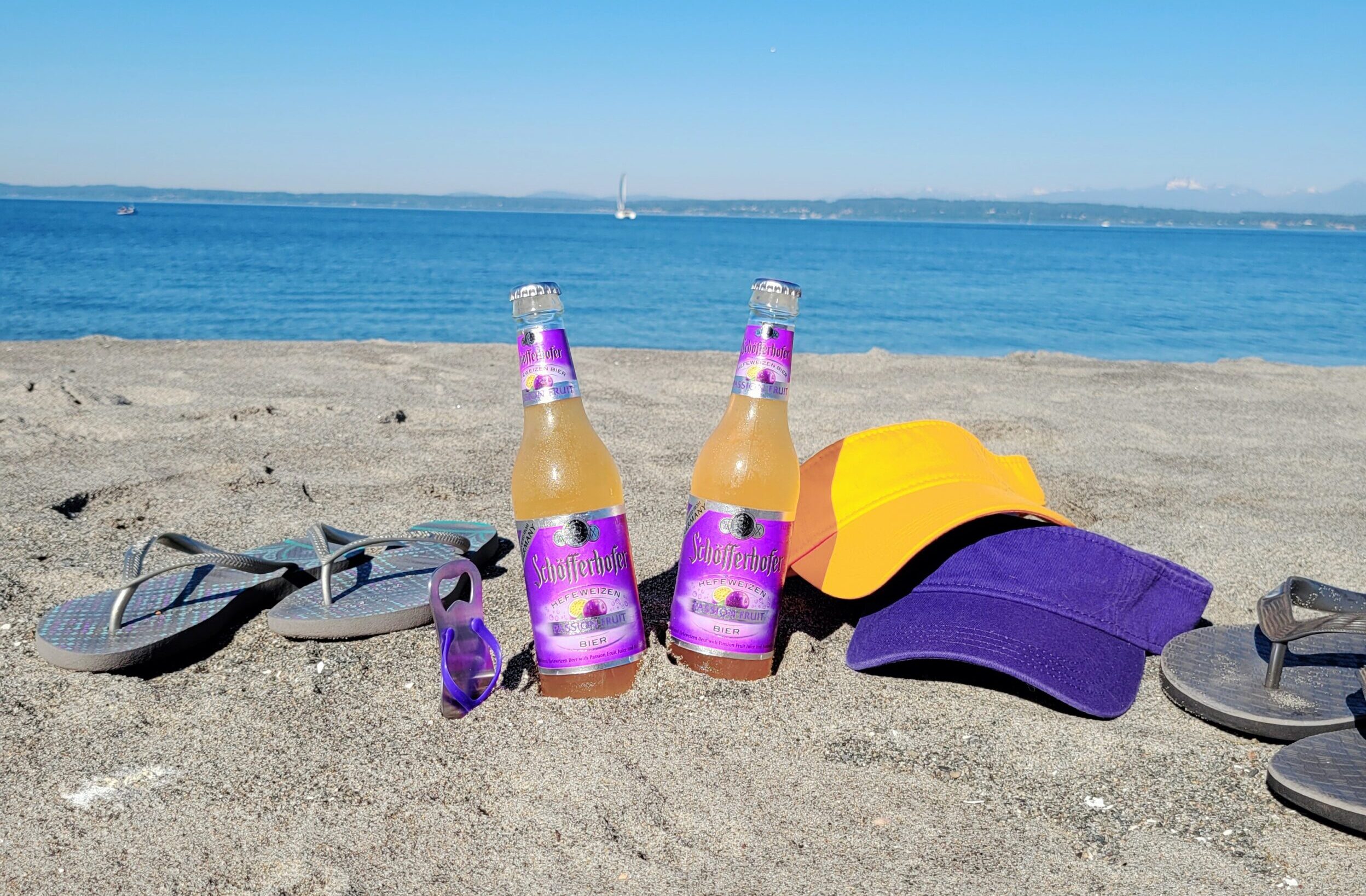 bottles in the sand