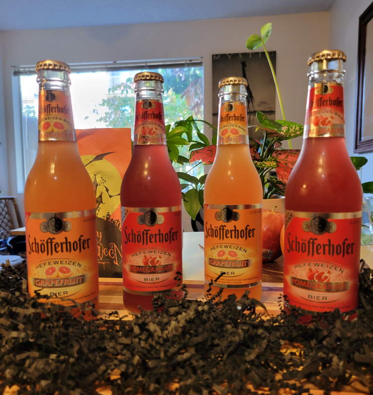 four bottles on countertop