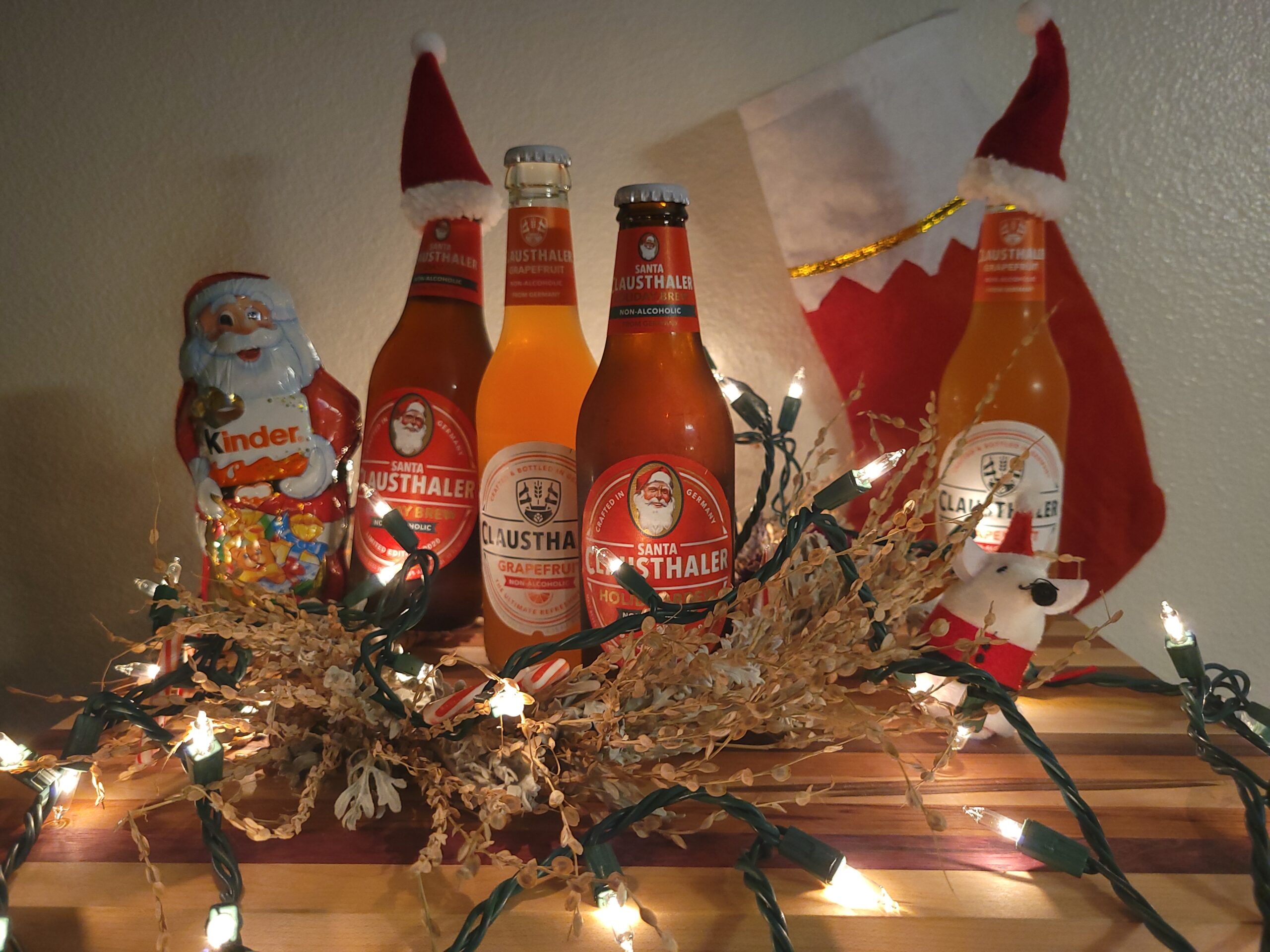 four bottles on christmas