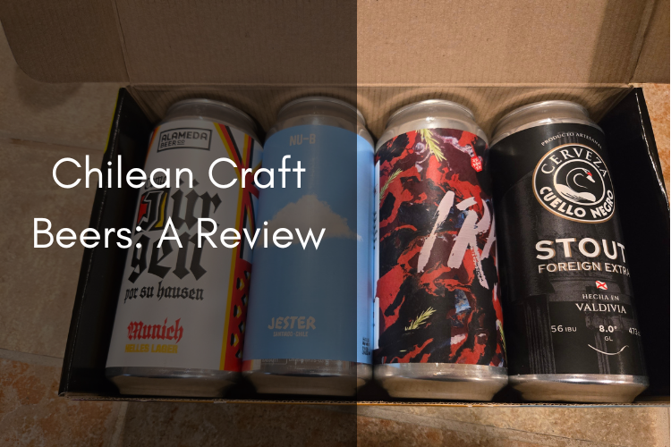 Four craft beers in a box