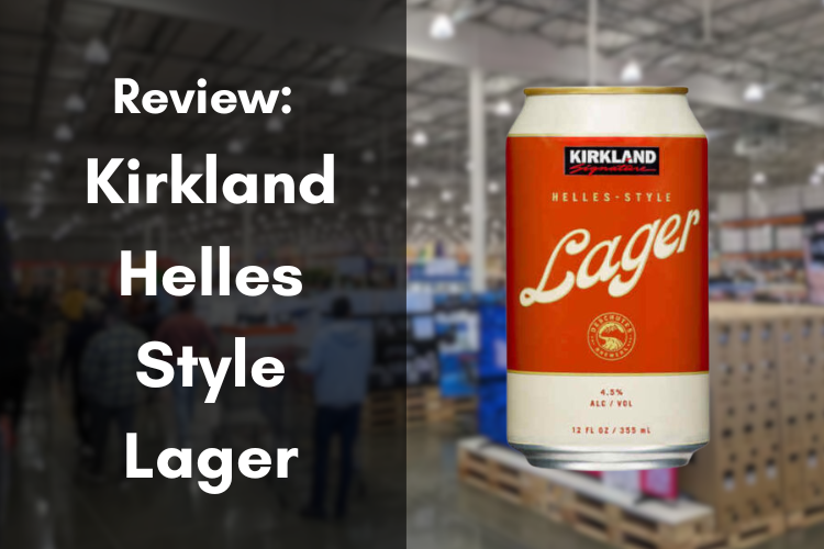 Kirkland helles style lager can in costco