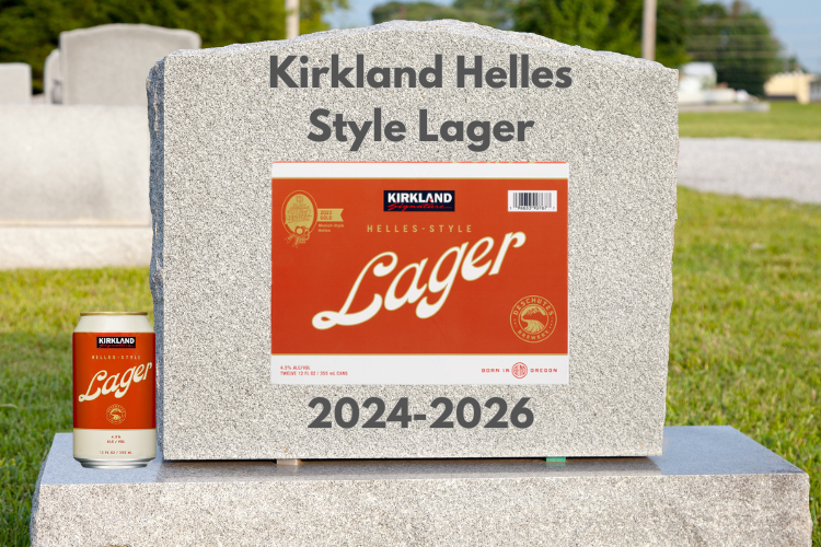 Kirkland helles style lager's tombstone